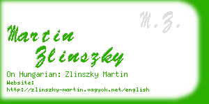 martin zlinszky business card